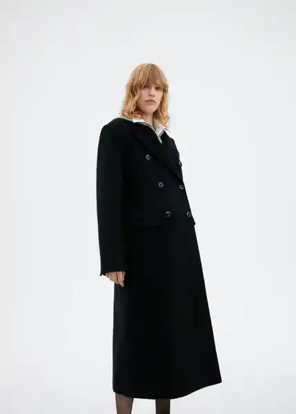 Abrigo Paraiso Negro Talla M Mujer Mango