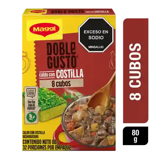 Caldo con Costilla MAGGI Doble Gusto 8 cubos x 80g
