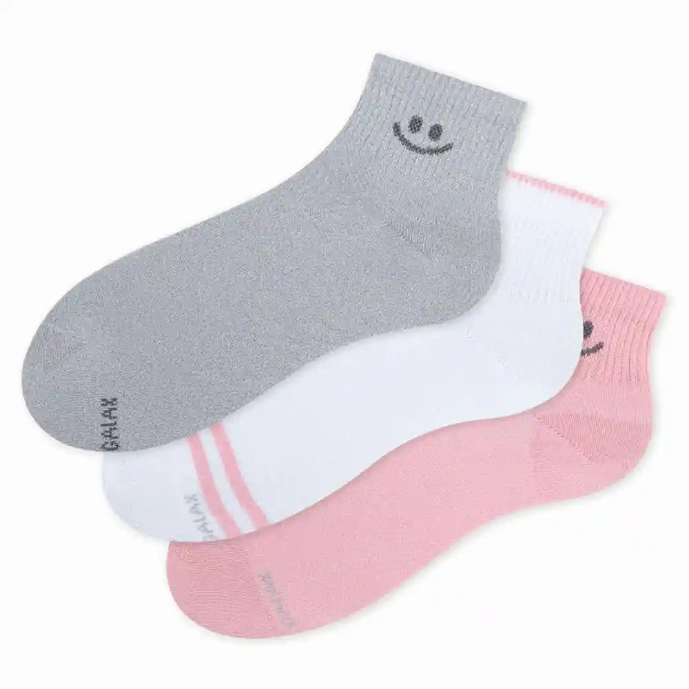 Medias Casuales Cortas Kids Femenino Shaya Kd X3 Galax Talla 6-8