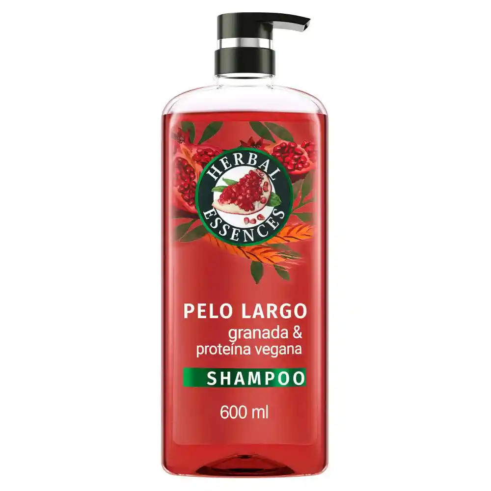 Herbal Essences Shampoo para Pelo Largo Granada y Proteína Vegana