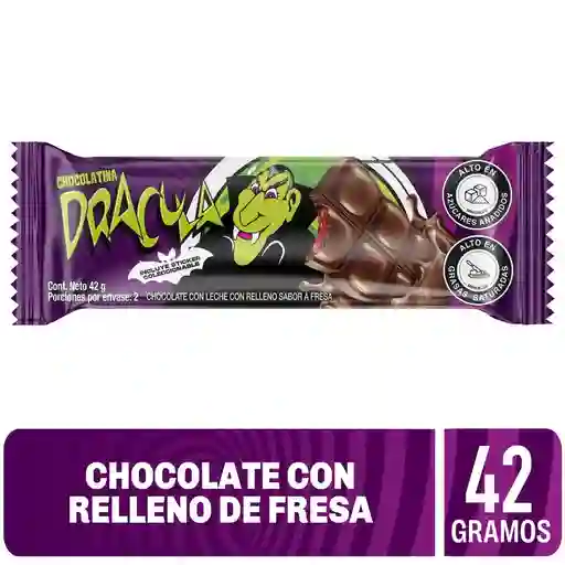 Chocolatina Drácula con Leche, Relleno de Fresa