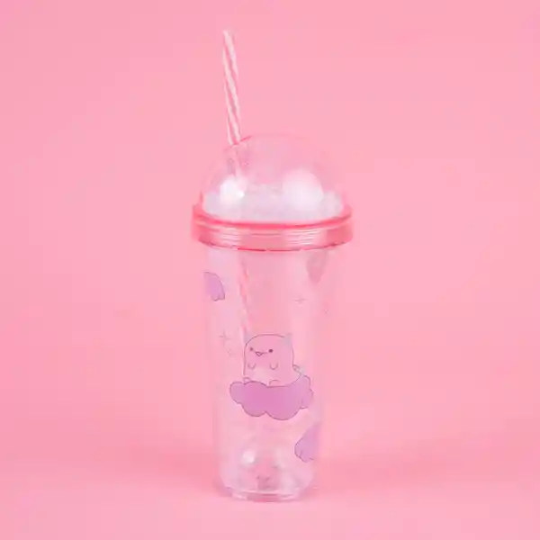 Vaso de Plástico de Con Pitillo Axolotl Story 350 mL Miniso