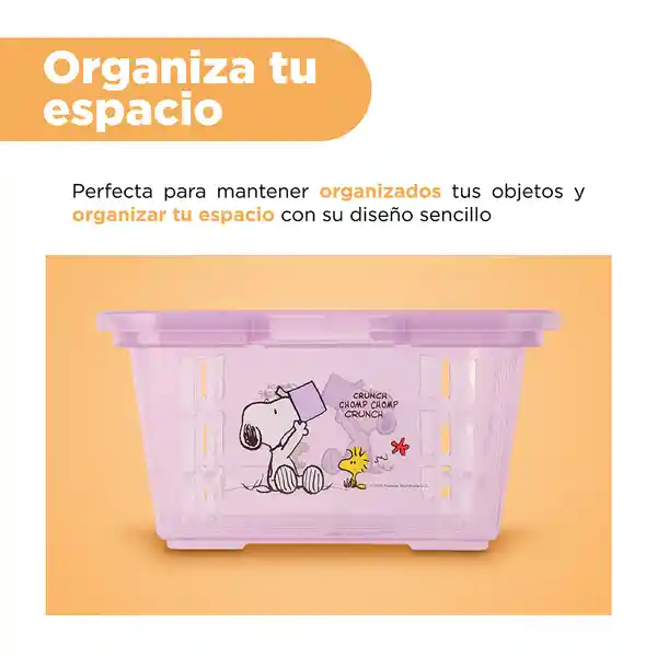 Organizador de Plástico Mini Cesta Snoopy Color Morado Miniso