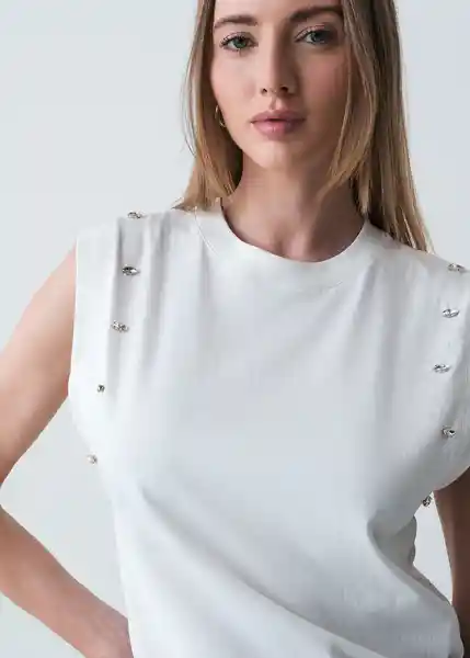 Camiseta Mujer Crudo Puro Claro Talla M 503G075 Naf Naf