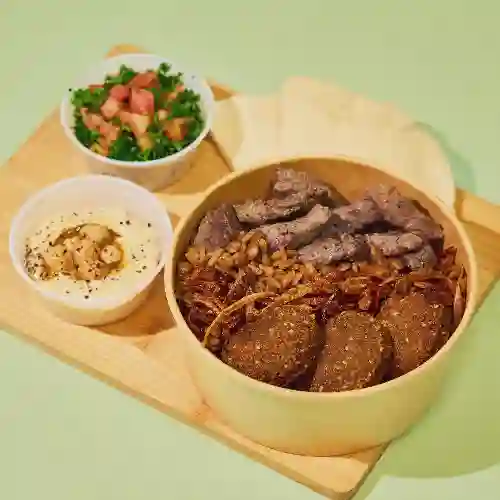 Bowl Doble Proteína Carne + Falafel
