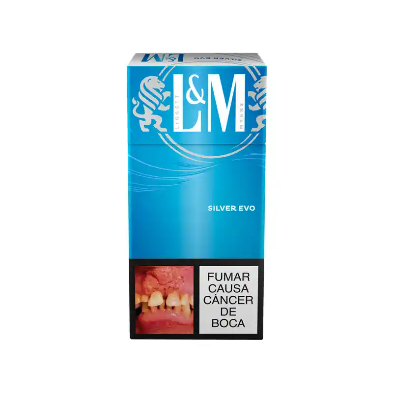 L & M Cigarrillo Silver Evo Media Cajetilla