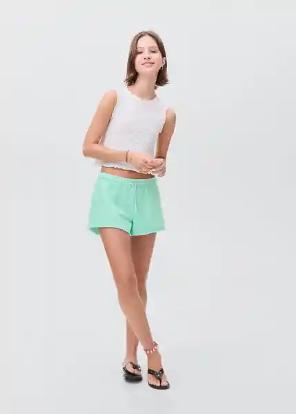 Short Fluorp Verde Talla 22 Teen Niñas Mango