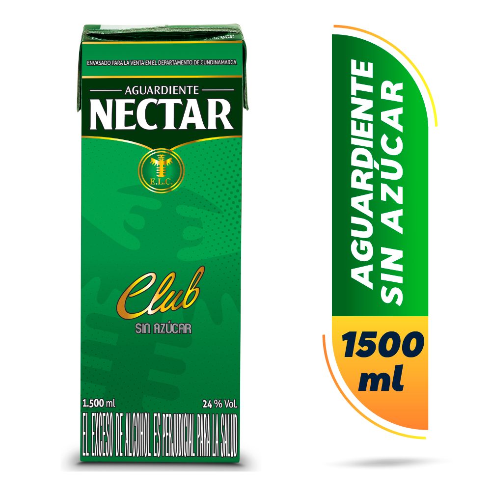 Aguardiente Nectar Club sin Azúcar 1.5 l
