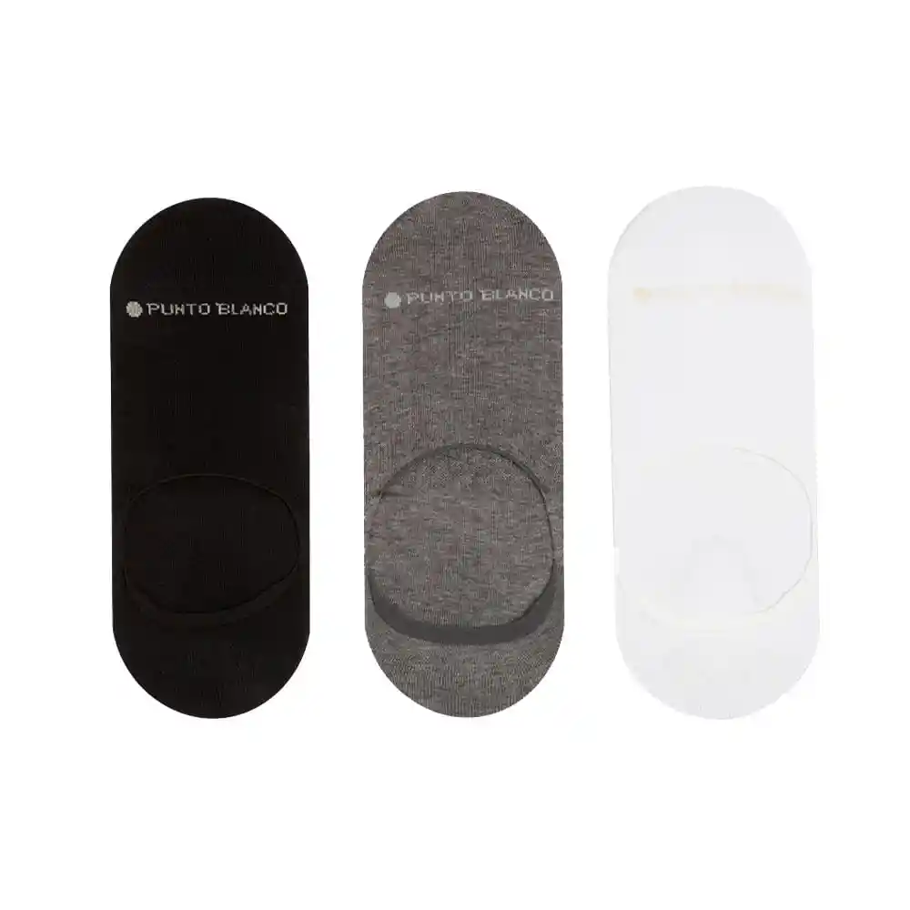 Medias Casual Tipo Baletas Masculino New Marbella X3 Punto Blanco Talla 10-12
