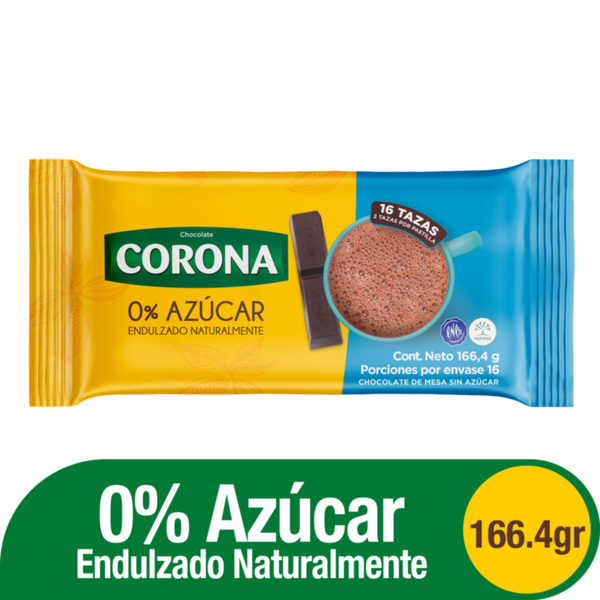 Corona Chocolate de Taza sin Azúcar en Pastillas 166 g