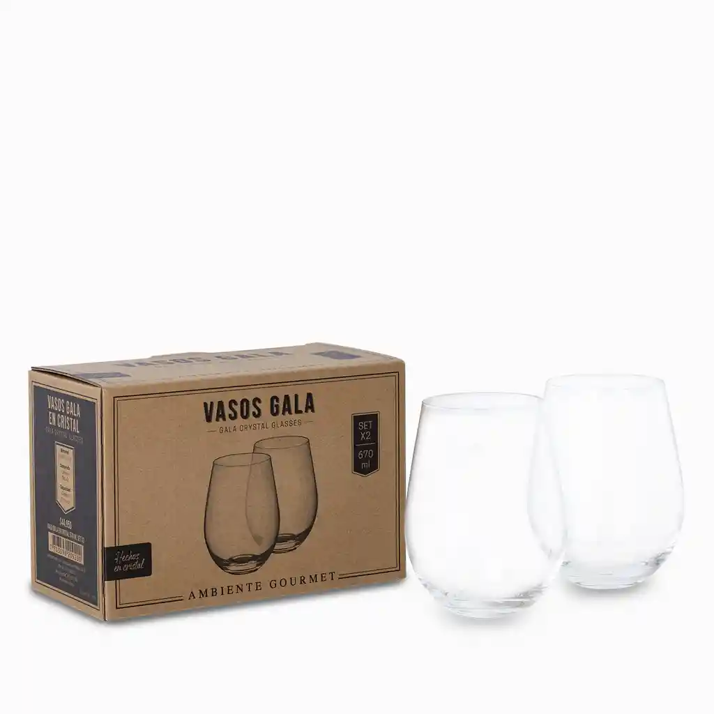 Ambiente Gourmet Vaso Gala en Cristal Capacidad 670 mL