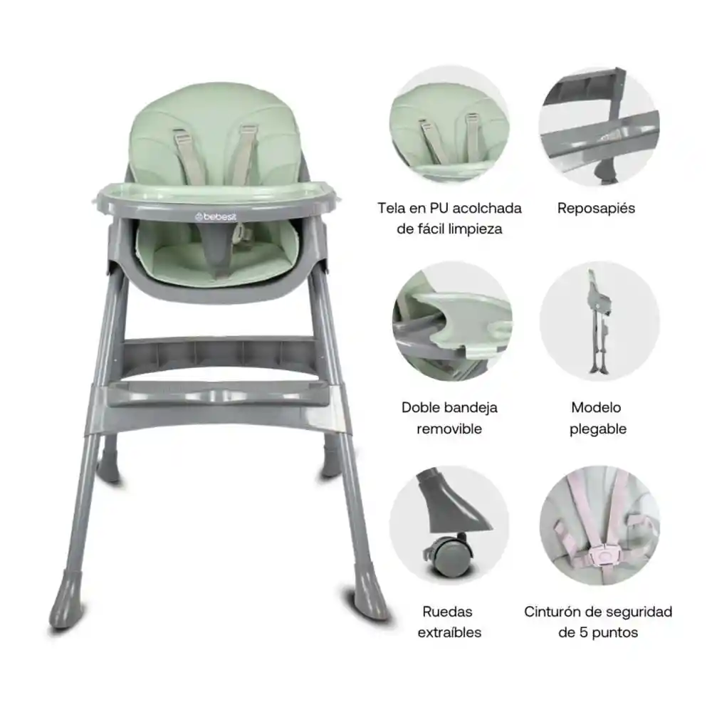 Silla Comedor Bebe Vancouver Verde Bebesit