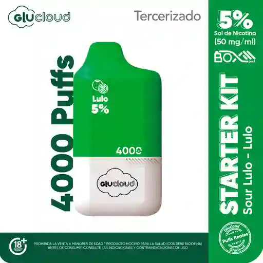 Combo Glucloud Starter Kit Lulo Pod Box 4000 Puff