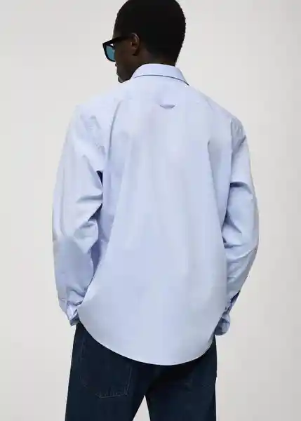 Camisa Vitoria Celeste Talla S Hombre Mango