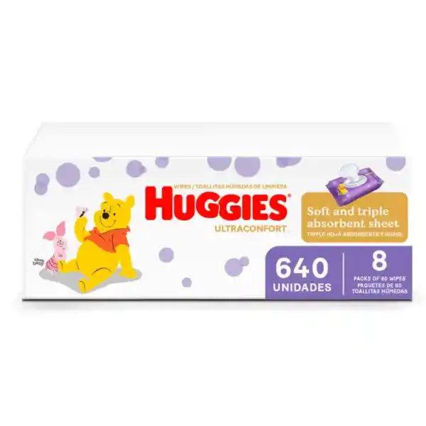 Toallitas Húmedas Huggies Ultraconfort Desechables 640 Und