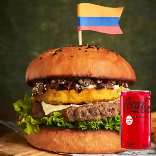 Combo Hamburguesa la Chimbita +Cocacola S/az 235ml