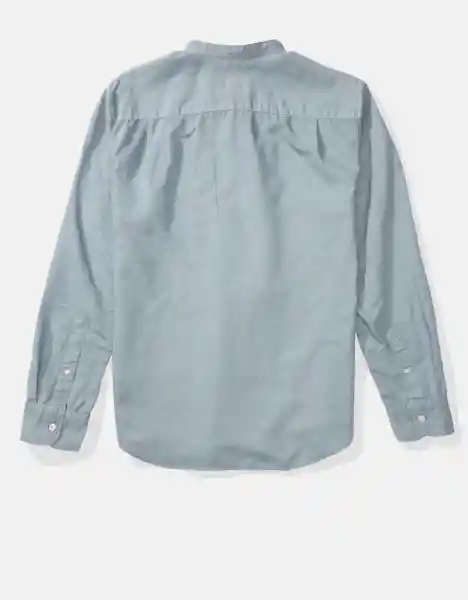 Camisa Band Cuello Manga Larga Hombre Azul XXL American Eagle