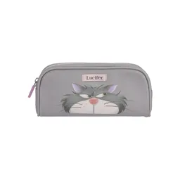 Cosmetiquera Grande Disney Cat Colección Lucifer Gris Miniso