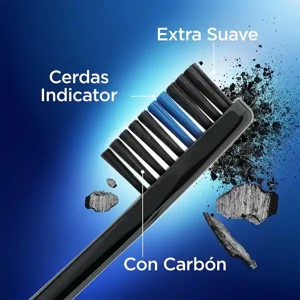 Cepillo de Dientes Suave Oral-B Indicator Black Charcoal con cerdas de Carbón Activado Purifica Delicadamente Cerdas Indicadoras de Recambio 2 Unidades