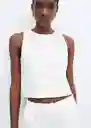 Top Popis-H Blanco Talla M Mujer Mango