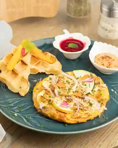 Omeleth Vegetales y Waffles