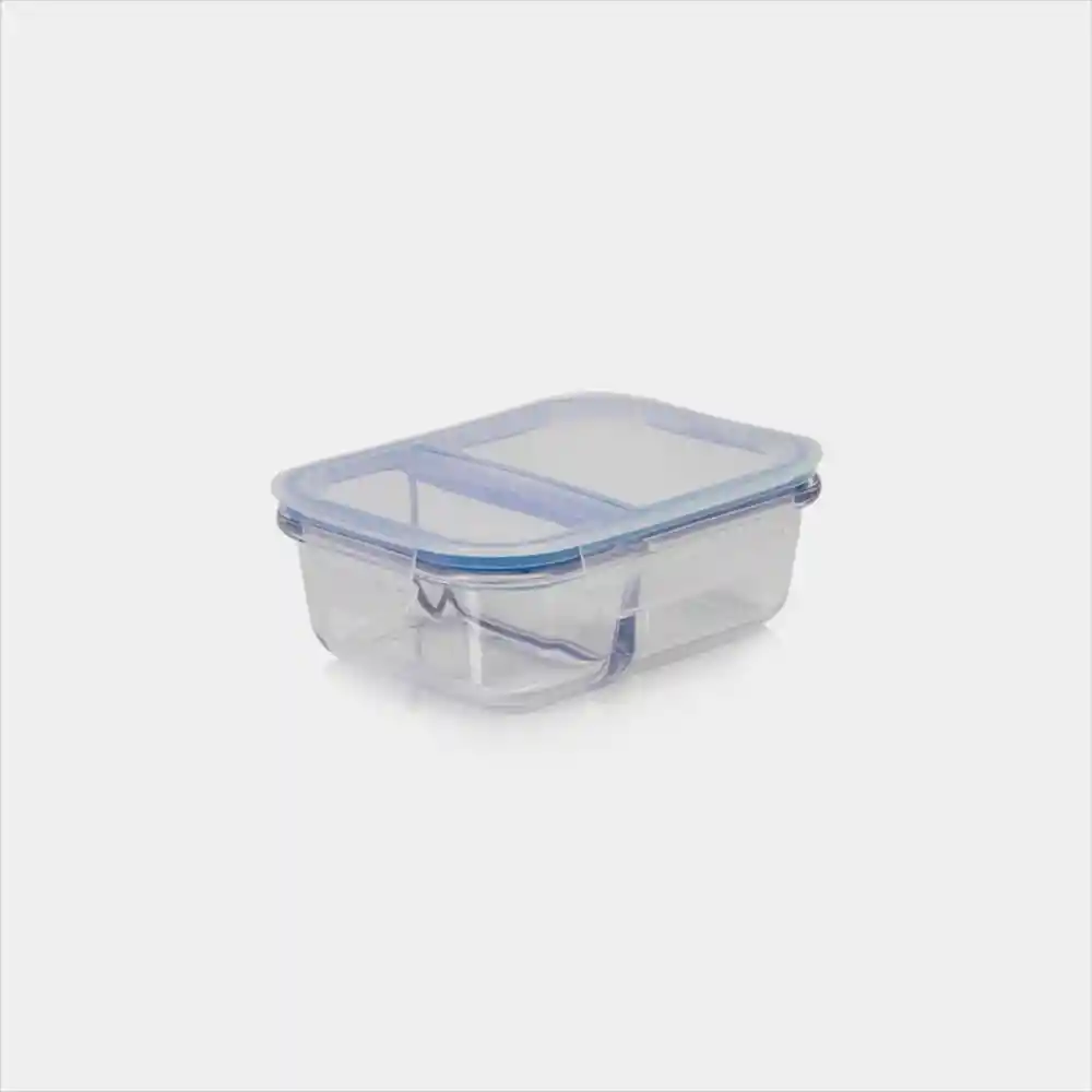 Recipiente Rectangular Hermético Refractario Con Dos Divisiones