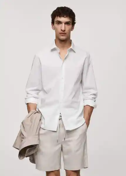 Camisa Como Blanco Talla M Hombre Mango