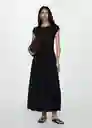 Vestido Valvin Negro Talla M Mujer Mango