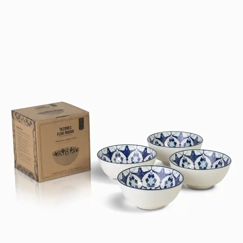Ambiente Gourmet Tazón Flor Índigo 14 cm