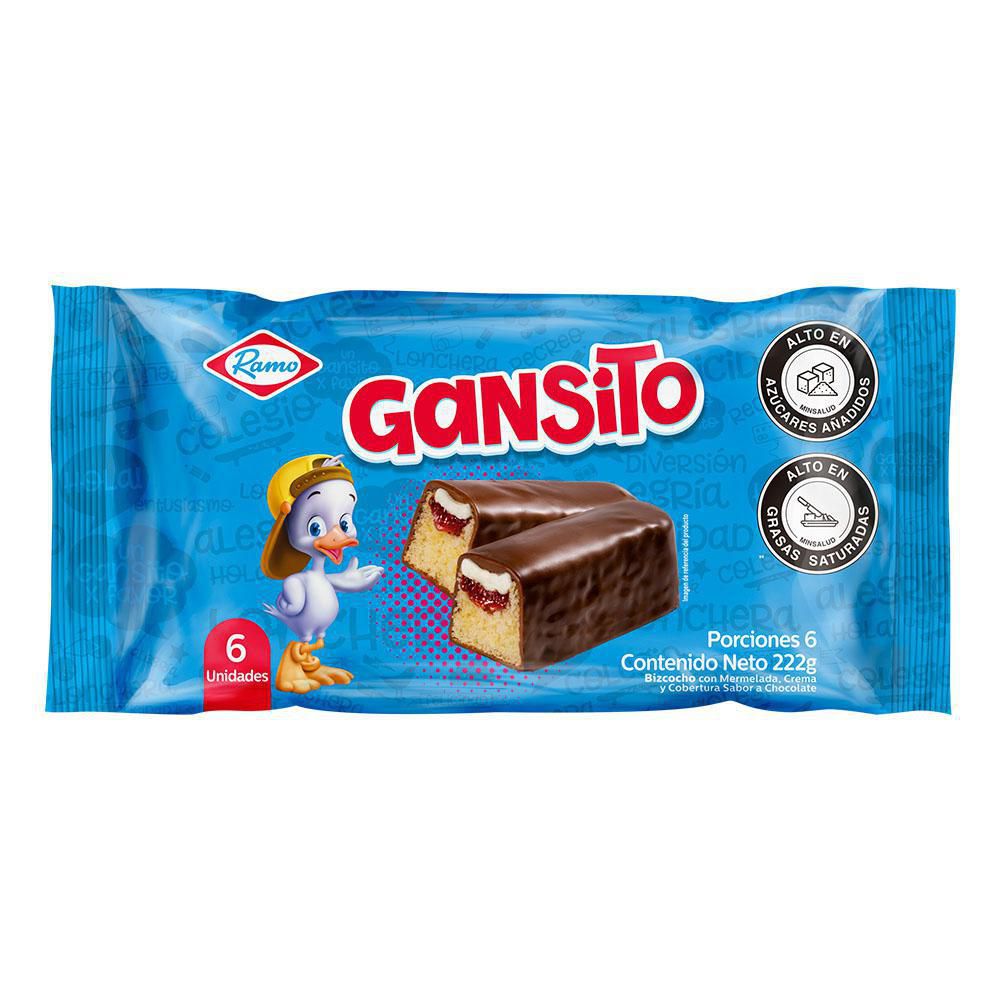 Gansito Bizcochos con Mermelada Crema y Cobertura de Chocolate 222 g