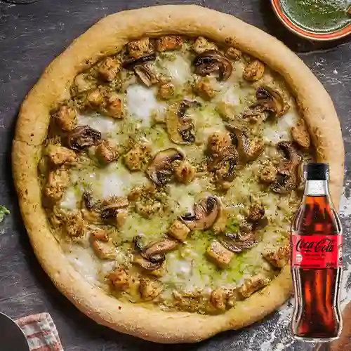 Combo Pizza Pollo Pesto + Coca Cola Sin Azúcar 300ML