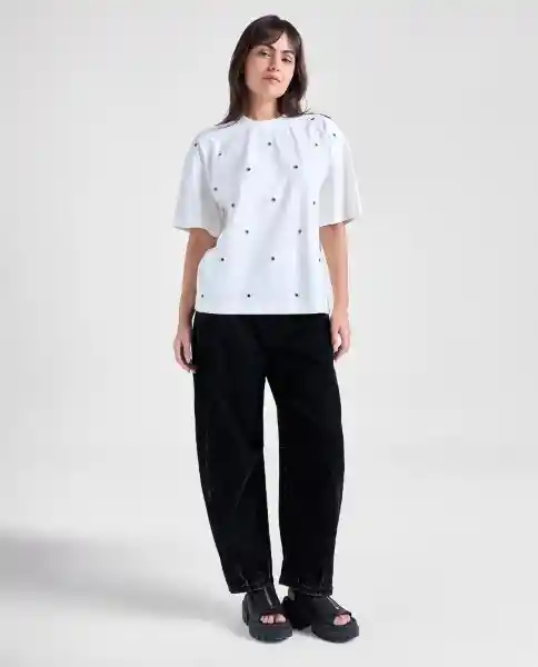 Camiseta Mujer Crudo Talla S 609G009_CRU110606 Americanino