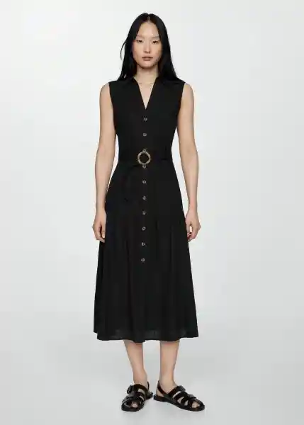 Vestido Zamore Negro Talla Xl Mujer Mango