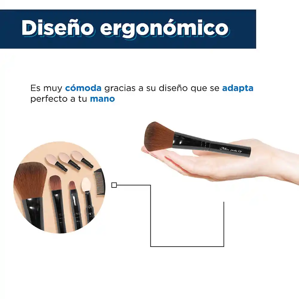 Brocha de Maquillaje Con Puntas Negro Miniso