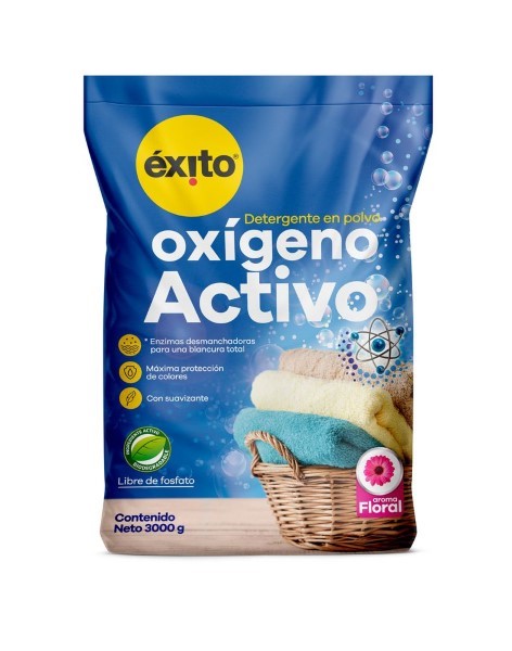 Detergente En Polvo Oxigeno Éxito Marca Propia 3000 g