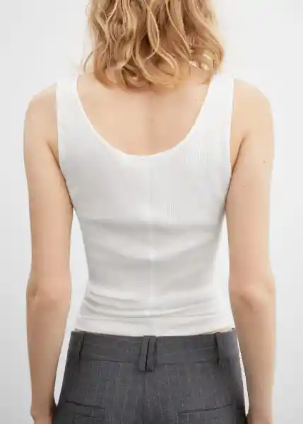 Top Marcia Blanco Talla L Mujer Mango