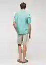 Camisa Oxfordh-H Agua Talla L Hombre Mango