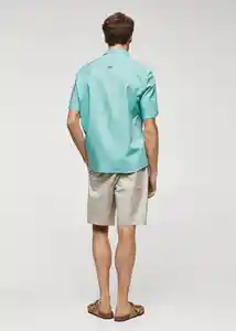 Camisa Oxfordh-H Agua Talla L Hombre Mango