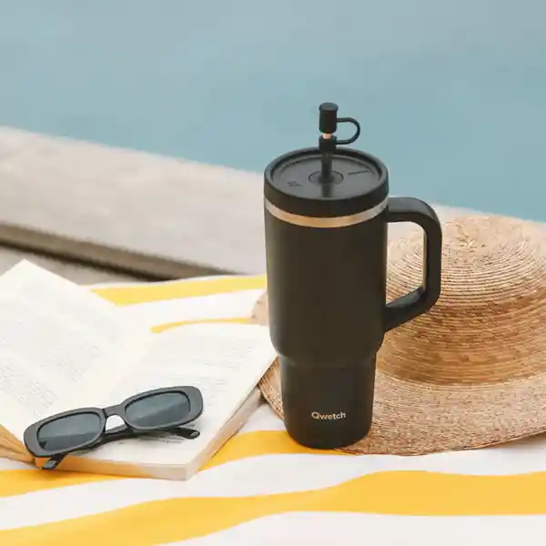 Qwetch Vaso Isotérmico Travel Negro Mate 900 mL