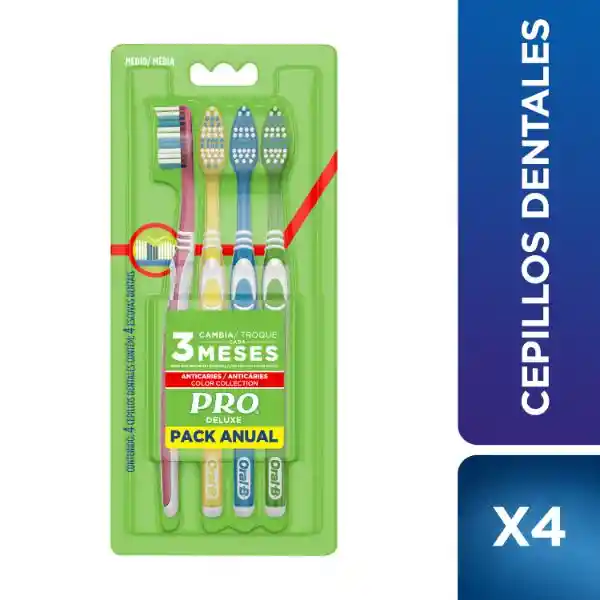 Oral-B Pro Deluxe Cepillos Dentales Anticaries X 4