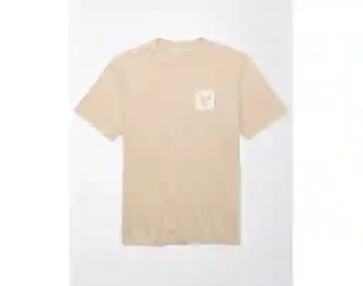 Camiseta Hombre Corta Beige Talla X-Small American Eagle