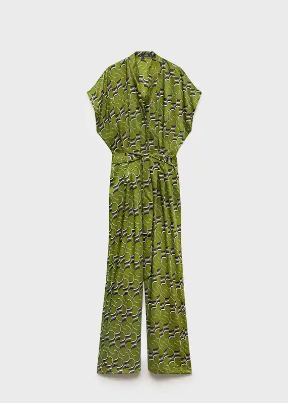 Mono Zigzag-a Verde Talla S Mujer Mango