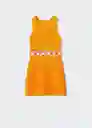 Vestido Hoop Mostaza Talla XL Mujer Mango