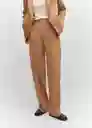 Pantalón Greta Camel Talla 52 Mujer Mango