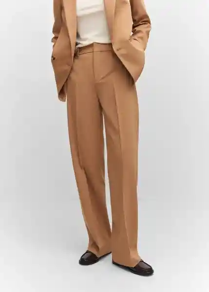 Pantalón Greta Camel Talla 52 Mujer Mango