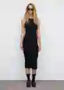 Vestido Basila Negro Talla L Mujer Mango