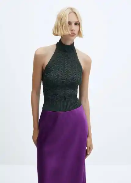 Falda Mia Morado Talla L Mujer Mango