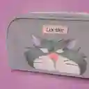 Cosmetiquera Grande Disney Cat Colección Lucifer Gris Miniso