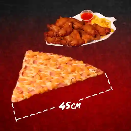 Combo pizza 4 porciones y alitas
