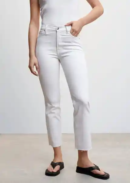 Pantalón Jean Sienna Blanco Talla 52 Mujer Mango